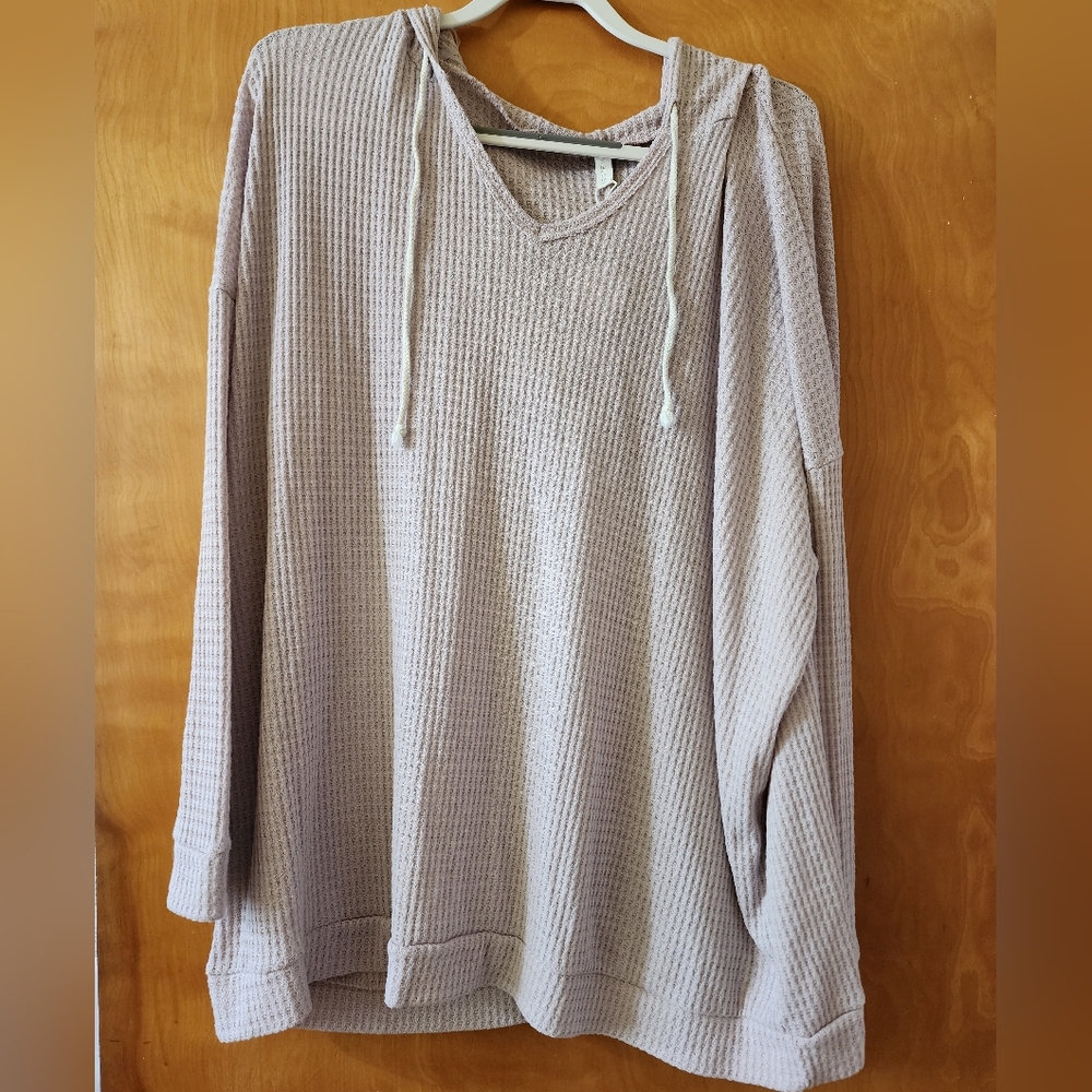 Pinkblush 3xl waffle top with hood